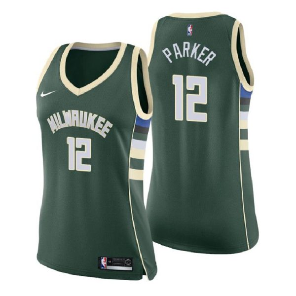 Damen Milwaukee Bucks Trikot #12 Jabari Parker Icon Edition Grün Swingman