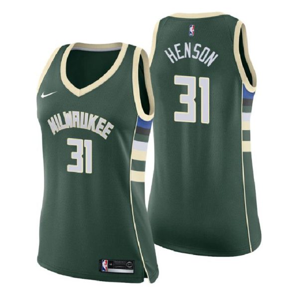 Damen Milwaukee Bucks Trikot #34 Giannis Antetokounmpo Icon Edition Grün Swingman