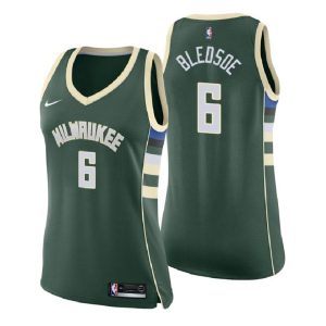 Damen Milwaukee Bucks Trikot #6 Eric Bledsoe Icon Edition Grün Swingman