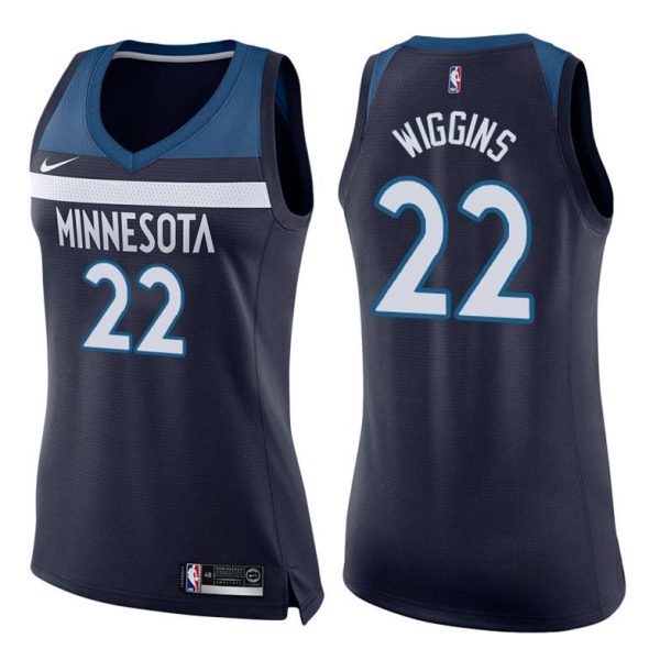 Damen Minnesota Timberwolves Trikot #22 Andrew Wiggins Icon Navy Swingman