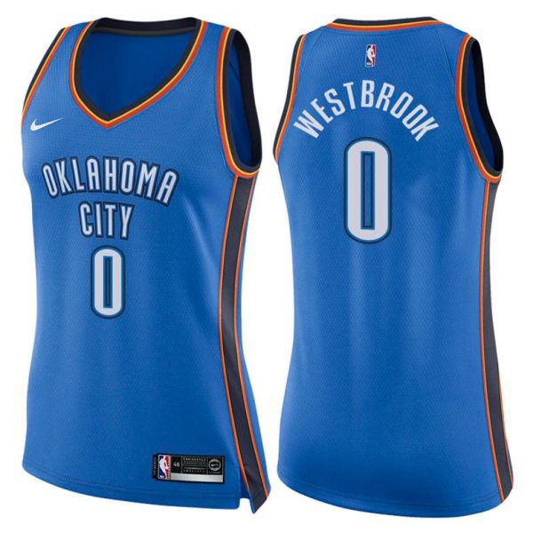 Damen Oklahoma City Thunder Trikot #0 Russell Westbrook Icon Blau Swingman