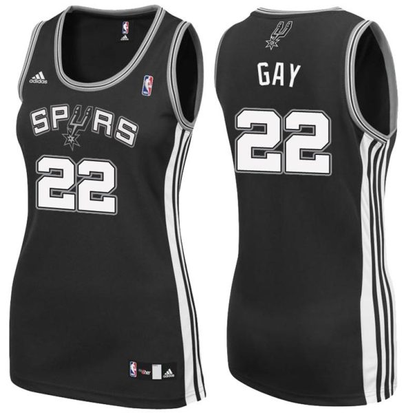 Damen San Antonio Spurs Trikot #22 Rudy Gay Schwarz Swingman