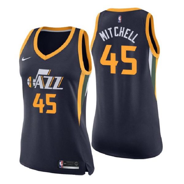 Damen Utah Jazz Trikot #45 Donovan Mitchell Icon Edition Navy Swingman