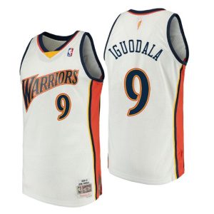 Golden State Warriors Trikot Herren Andre Iguodala Hardwood Classics #9 Weiß