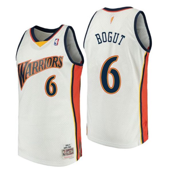 Golden State Warriors Trikot Herren Andrew Bogut Hardwood Classics #6 Weiß