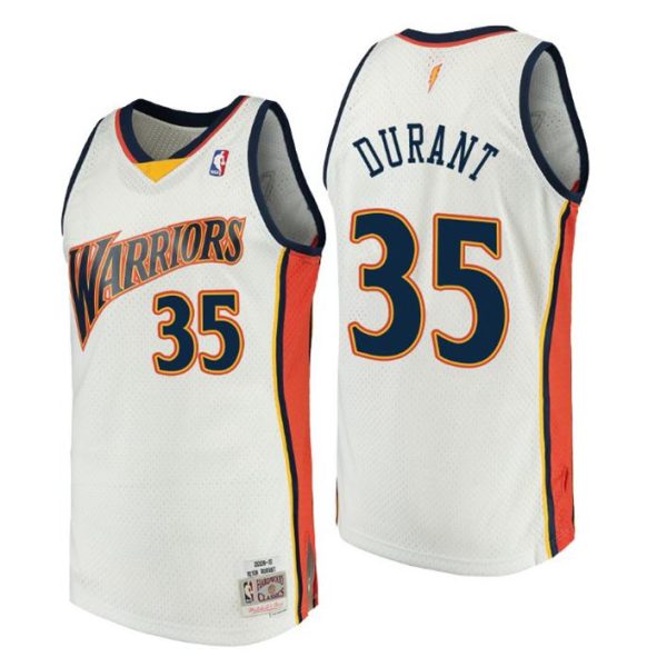 Golden State Warriors Trikot Herren Kevin Durant Hardwood Classics #35 Weiß