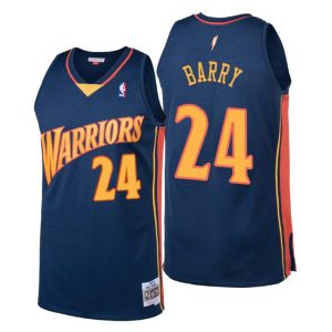 Golden State Warriors Trikot Herren Rick Barry Hardwood Classics #24 Navy