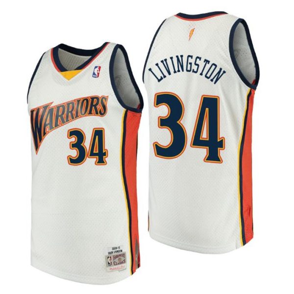 Golden State Warriors Trikot Herren Shaun Livingston Hardwood Classics #34 Weiß