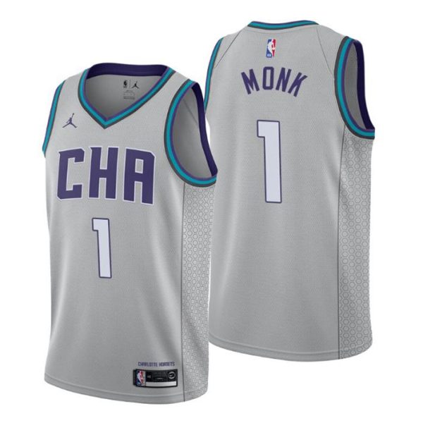 Herren 2019-20 Charlotte Hornets Trikot #1 Malik Monk City Grau Swingman