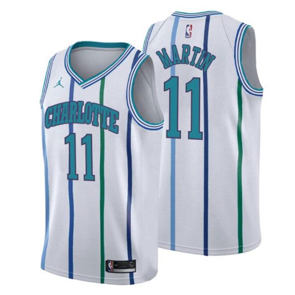 Herren 2019-20 Charlotte Hornets Trikot #11 Cody Martin Hardwood Classics Weiß Swingman