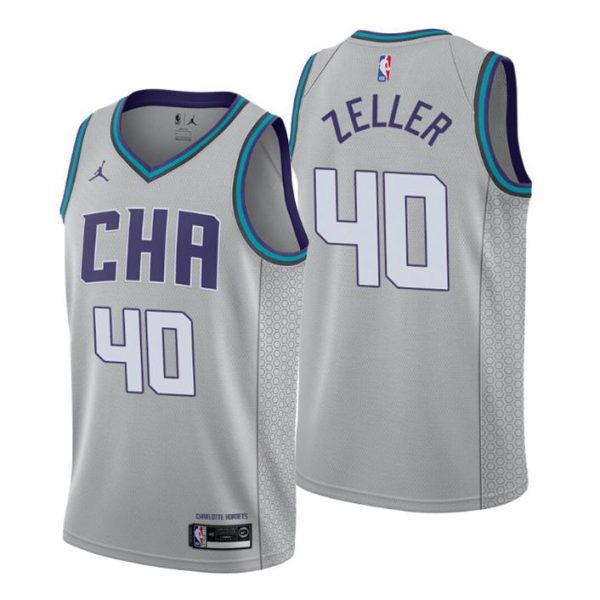 Herren 2019-20 Charlotte Hornets Trikot #40 Cody Zeller City Grau Swingman