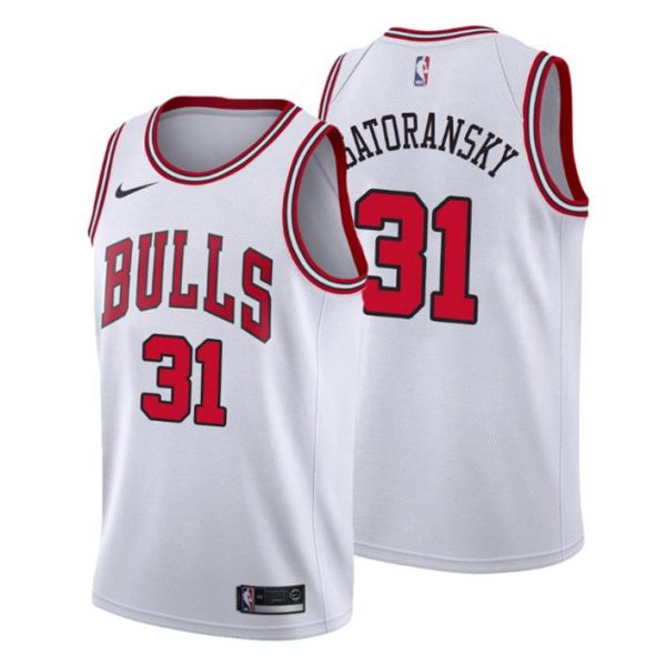 Herren 2019-20 Chicago Bulls Trikot #31 Tomas Satoransky Association Weiß Swingman