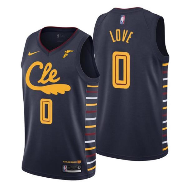 Herren 2019-20 Cleveland Cavaliers Trikot #0 Kevin Love City Navy Swingman