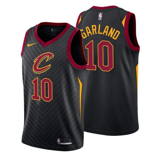 Herren 2019-20 Cleveland Cavaliers Trikot #10 Darius Garland Statement Schwarz Swingman