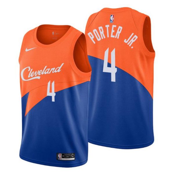 Herren 2019-20 Cleveland Cavaliers Trikot #4 Kevin Porter Jr. City Blau Swingman