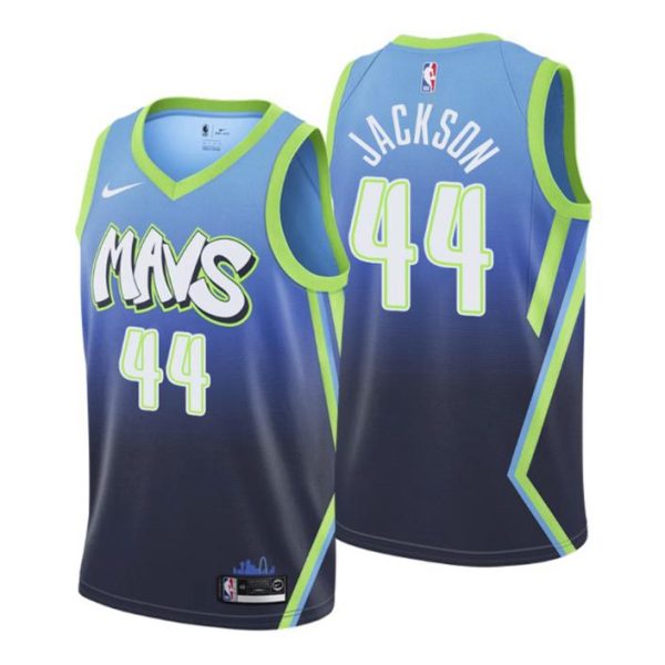 Herren 2019-20 Dallas Mavericks Trikot #44 Justin Jackson City Blau Swingman