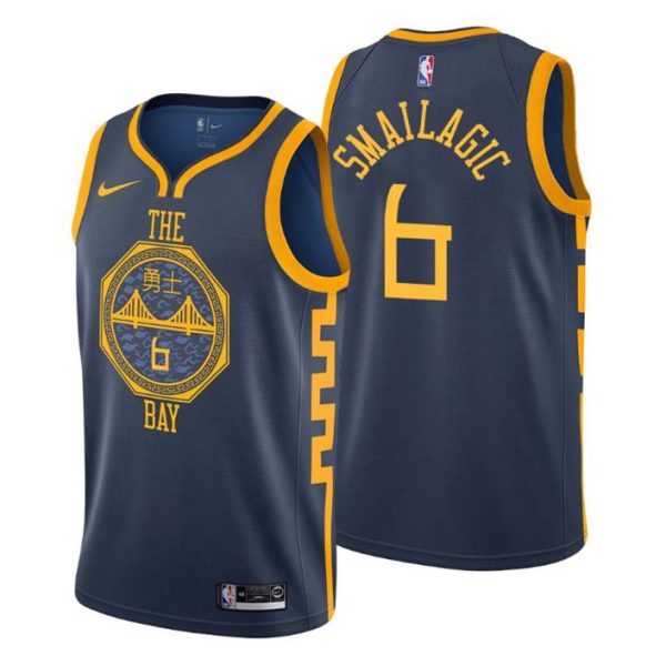 Herren 2019-20 Golden State Warriors Trikot #6 Alen Smailagic City Navy Swingman