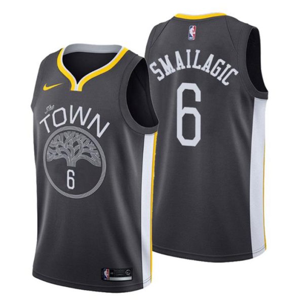 Herren 2019-20 Golden State Warriors Trikot #6 Alen Smailagic Statement Schwarz Swingman