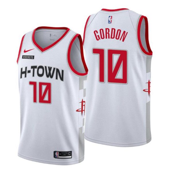 Herren 2019-20 Houston Rockets Trikot #10 Eric Gordon City Weiß Swingman