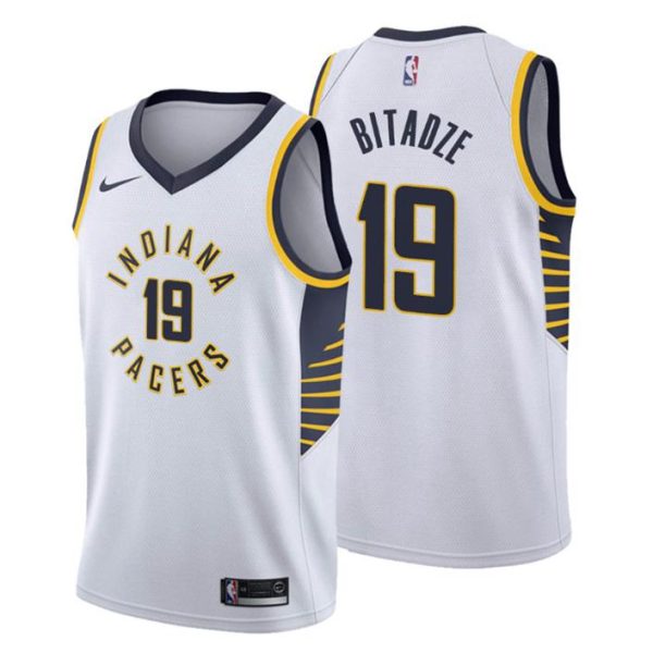 Herren 2019-20 Indiana Pacers Trikot #19 Goga Bitadze Association Weiß Swingman