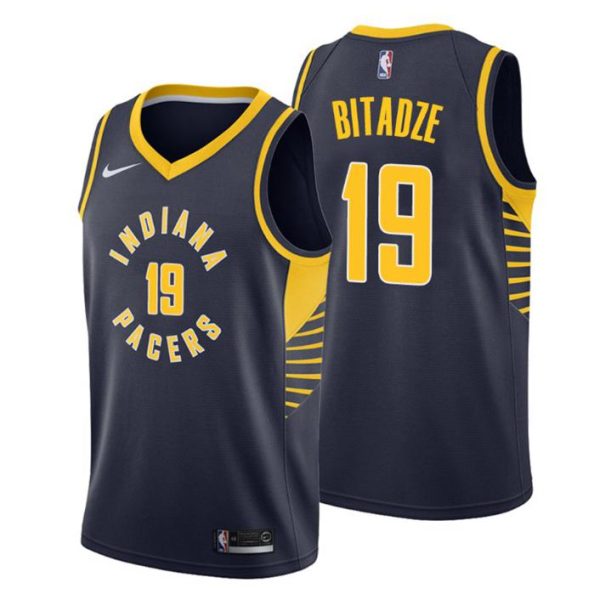 Herren 2019-20 Indiana Pacers Trikot #19 Goga Bitadze Icon Navy Swingman