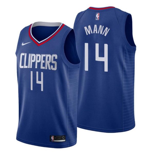 Herren 2019-20 Los Angeles Clippers Trikot #14 Terance Mann Icon Blau Swingman