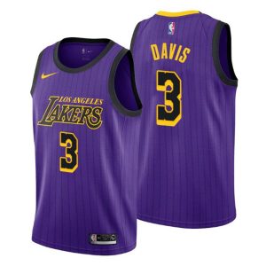 Herren 2019-20 Los Angeles Lakers Trikot #23 Anthony Davis City Lila Swingman