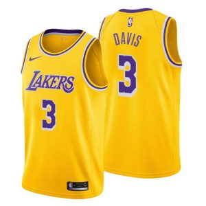 Herren 2019-20 Los Angeles Lakers Trikot #23 Anthony Davis Icon Gold Swingman