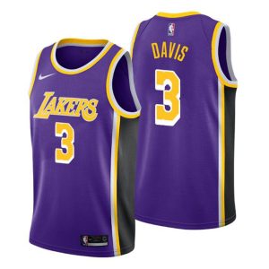 Herren 2019-20 Los Angeles Lakers Trikot #23 Anthony Davis Statement Lila Swingman