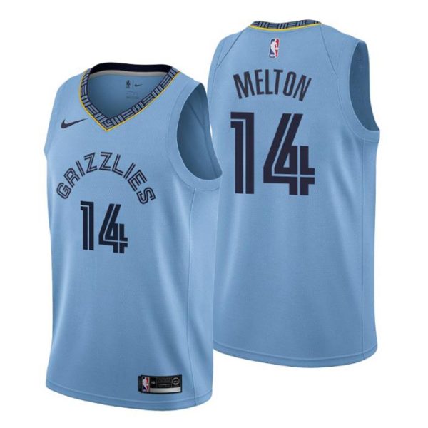 Herren 2019-20 Memphis Grizzlies Trikot #14 De’Anthony Melton Statement Blau Swingman