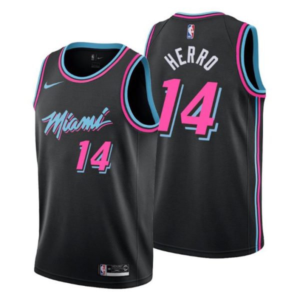 Herren 2019-20 Miami Heat Trikot #14 Tyler Herro City Schwarz Swingman