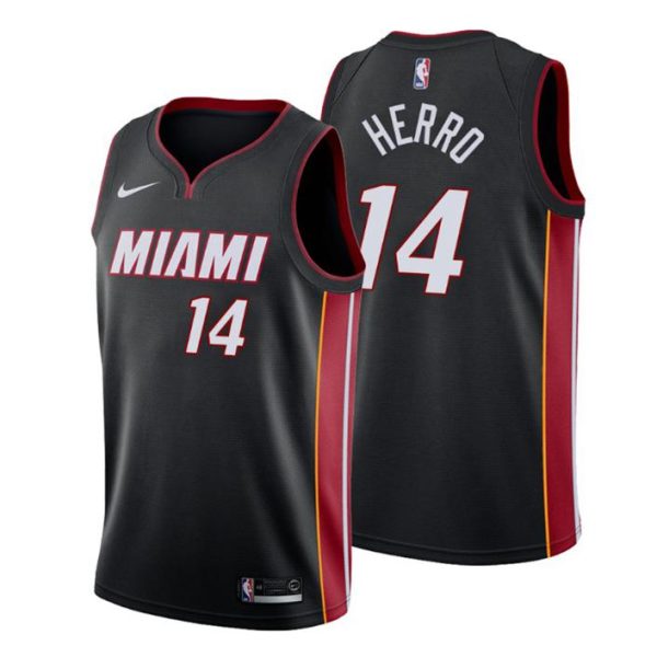 Herren 2019-20 Miami Heat Trikot #14 Tyler Herro Icon Schwarz Swingman