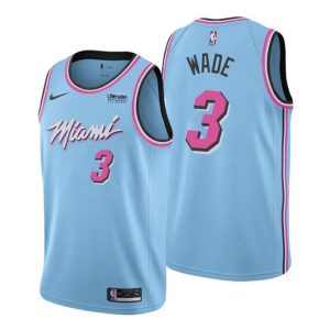 Herren 2019-20 Miami Heat Trikot #3 Dwyane Wade City Blau Swingman