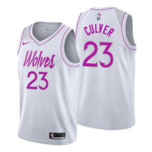 Herren 2019-20 Minnesota Timberwolves Trikot #23 Jarrett Culver Earned Weiß Swingman