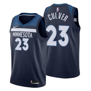 Herren 2019-20 Minnesota Timberwolves Trikot #23 Jarrett Culver Icon Navy Swingman