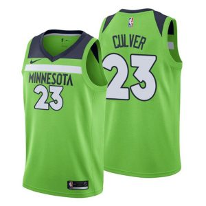 Herren 2019-20 Minnesota Timberwolves Trikot #23 Jarrett Culver Statement Grün Swingman