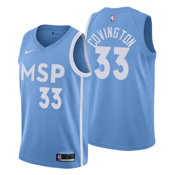 Herren 2019-20 Minnesota Timberwolves Trikot #33 Robert Covington City Blau Swingman