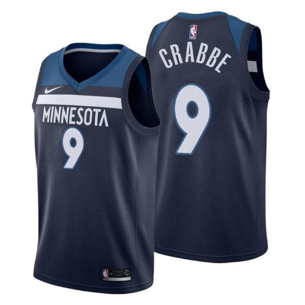 Herren 2019-20 Minnesota Timberwolves Trikot #9 Allen Crabbe Icon Navy Swingman