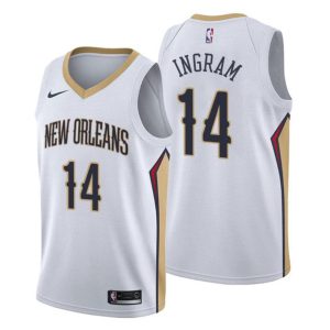 Herren 2019-20 New Orleans Pelicans Trikot #14 Brandon Ingram Association Weiß Swingman