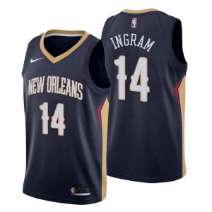 Herren 2019-20 New Orleans Pelicans Trikot #14 Brandon Ingram Icon Navy Swingman