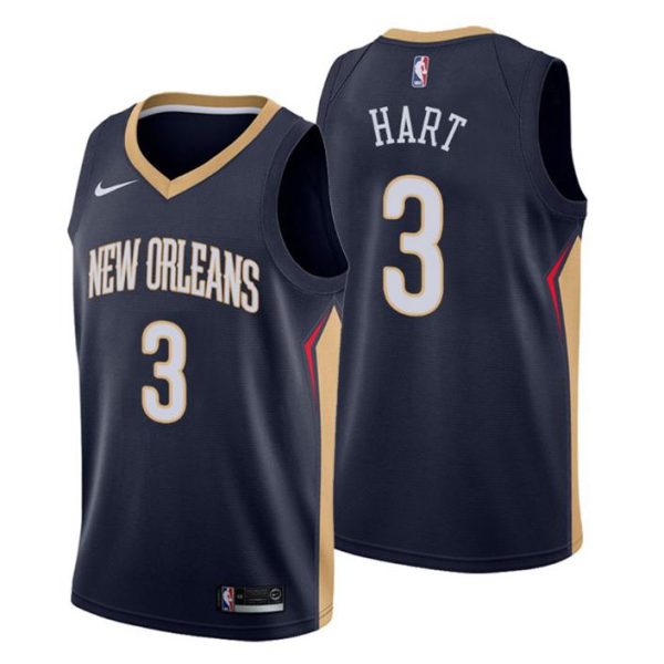 Herren 2019-20 New Orleans Pelicans Trikot #3 Josh Hart Icon Navy Swingman