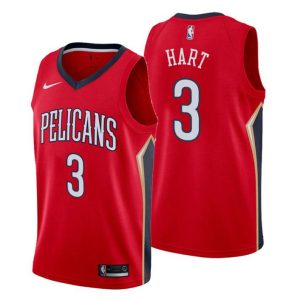 Herren 2019-20 New Orleans Pelicans Trikot #3 Josh Hart Statement Rot Swingman