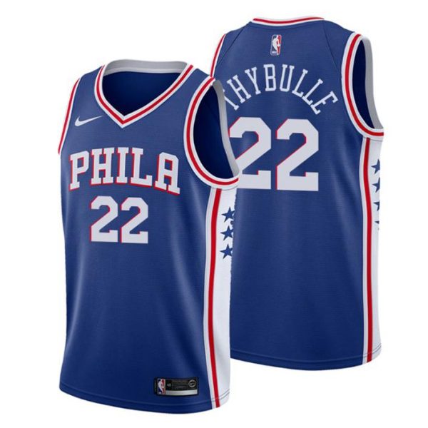 Herren 2019-20 Philadelphia 76ers Trikot #22 Matisse Thybulle Icon Blau Swingman