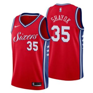 Herren 2019-20 Philadelphia 76ers Trikot #35 Marial Shayok Statement Rot Swingman