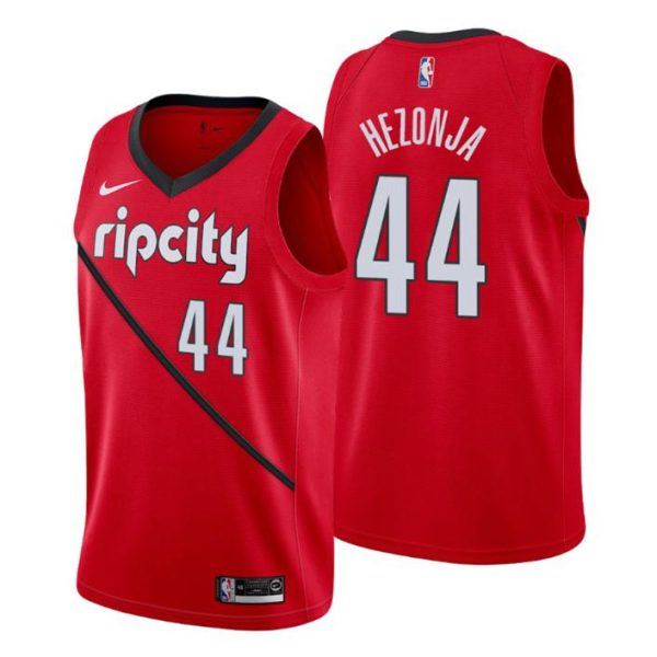 Herren 2019-20 Portland Trail Blazers Trikot #44 Mario Hezonja Earned Rot Swingman