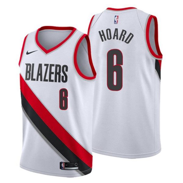 Herren 2019-20 Portland Trail Blazers Trikot #6 Jaylen Hoard Association Weiß Swingman