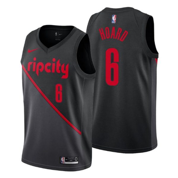 Herren 2019-20 Portland Trail Blazers Trikot #6 Jaylen Hoard City Schwarz Swingman