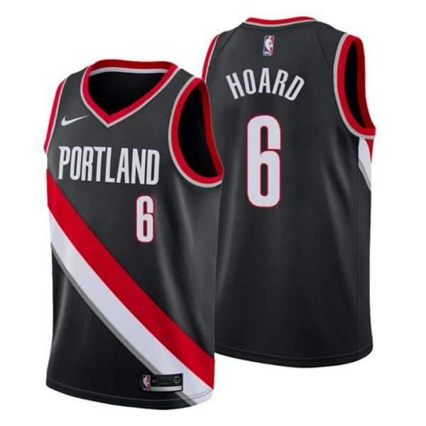 Herren 2019-20 Portland Trail Blazers Trikot #6 Jaylen Hoard Icon Schwarz Swingman