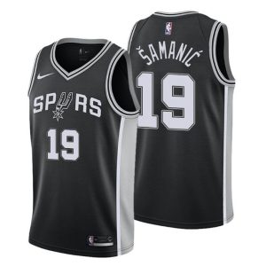 Herren 2019-20 San Antonio Spurs Trikot #19 Luka Samanic Icon Schwarz Swingman