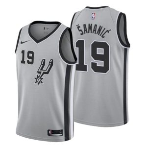 Herren 2019-20 San Antonio Spurs Trikot #19 Luka Samanic Statement Grau Swingman